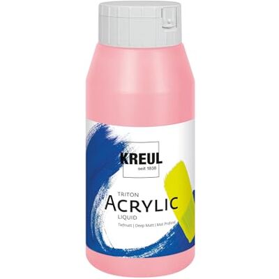 KREUL 17078 Triton Acrylic Liquid Rosé 750 ml, Hochwertige Künstler-Acrylfarbe in Studienqualität mit leicht fließendem Charakter, tiefmatt auftrocknend KREUL 17078 Triton Acrylic Liquid Rosé 750 ml, Hochwertige Künstler-Acrylfarbe in Studienqualität mit leicht fließendem Charakter, tiefmatt auftrocknend