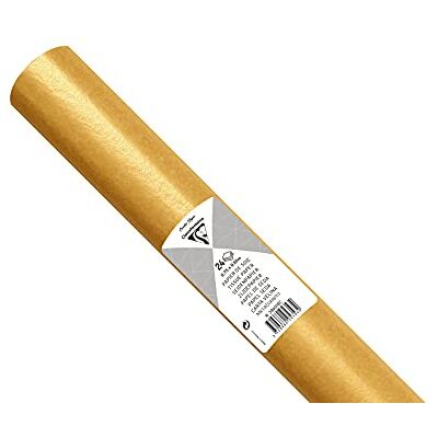 Clairefontaine 394016C Rolle mit 24 Bogen Seidenpapier 18g, 50x75 cm, ideal für Bastelaktivitäten, DIY-Projekte und Verpackungen, wasserfest und säurefrei, 1 Rolle, Gold Clairefontaine 394016C Rolle mit 24 Bogen Seidenpapier 18g, 50x75 cm, ideal für Bastelaktivitäten, DIY-Projekte und Verpackungen, wasserfest und säurefrei, 1 Rolle, Gold
