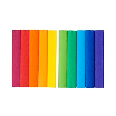 Herlitz Krepppapier 25x200 cm Crepepapier für Handwerke, Kräuselpapier zur Dekoration, Schulpapier, Rollenpapier Elastizität, nicht abfärbende Farben, Mix Regenbogenfarben 10er Pack Herlitz Krepppapier 25x200 cm Crepepapier für Handwerke, Kräuselpapier zur Dekoration, Schulpapier, Rollenpapier Elastizität, nicht abfärbende Farben, Mix Regenbogenfarben 10er Pack