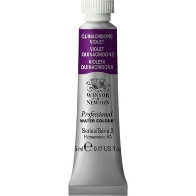 Winsor & Newton 0102550 Professional Aquarellfarbe, lebendige Wasserfarben in Künstlerqualität, hohe Farbbrillanz & Leuchtkraft, lichtecht, Archivqualität, 5ml Tube Quinacridone Violett Winsor & Newton 0102550 Professional Aquarellfarbe, lebendige Wasserfarben in Künstlerqualität, hohe Farbbrillanz & Leuchtkraft, lichtecht, Archivqualität, 5ml Tube Quinacridone Violett
