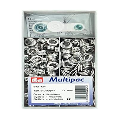Prym Eyelets and washers, 11.0mm, Silver-Coloured, 11mm Prym Eyelets and washers, 11.0mm, Silver-Coloured, 11mm