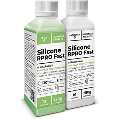 Reschimica Abformsilikon schnellhärtend 1:1 R PRO FAST (500 gr), Dubliersilikon mittelhart, Silikon zur Form Herstellung, Silikon für DIY Harzformen, Schmuckherstellung, hitzebeständig Reschimica Abformsilikon schnellhärtend 1:1 R PRO FAST (500 gr), Dubliersilikon mittelhart, Silikon zur Form Herstellung, Silikon für DIY Harzformen, Schmuckherstellung, hitzebeständig