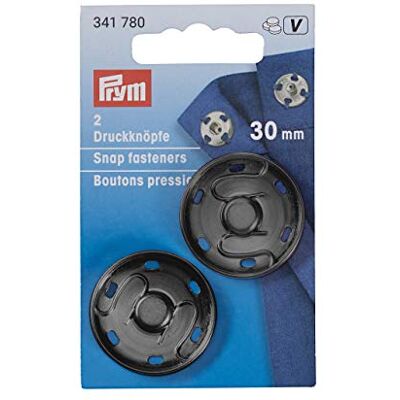 Prym 341780 Annäh-Druckknöpfe 30 mm gunmetal Prym 341780 Annäh-Druckknöpfe 30 mm gunmetal