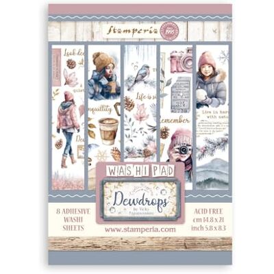 Stamperia Washi Pad for Scrapbooking, Albums, Card Making, Bullet Journalling and More, Translucent and Easy to Cut, Acid Free, Perfect for Hobbies, Crafts, and Gifting (Dewdrops) (A5) (8 Sheets) Stamperia Washi Pad for Scrapbooking, Albums, Card Making, Bullet Journalling and More, Translucent and Easy to Cut, Acid Free, Perfect for Hobbies, Crafts, and Gifting (Dewdrops) (A5) (8 Sheets)
