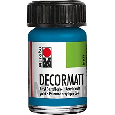 Marabu 14010039056 Decormatt Acryl Cyan 056, 15 ml, samtmatte Acrylfarbe auf Wasserbasis, cremig und farbintensiv, speichelfest, wetterfest, zum freien Malen und Schablonieren Marabu 14010039056 Decormatt Acryl Cyan 056, 15 ml, samtmatte Acrylfarbe auf Wasserbasis, cremig und farbintensiv, speichelfest, wetterfest, zum freien Malen und Schablonieren
