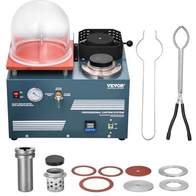 VEVOR Vakuum-Einbettgussmaschine 2 L mit Schmelzofen & praktischer Öleinspritzöffnung, Metallschmuckgusswerkzeug Vakuumgussmaschine zum Gießen von Schmuck und Schmelzen von Schrott Silber Gold Kupfer VEVOR Vakuum-Einbettgussmaschine 2 L mit Schmelzofen & praktischer Öleinspritzöffnung, Metallschmuckgusswerkzeug Vakuumgussmaschine zum Gießen von Schmuck und Schmelzen von Schrott Silber Gold Kupfer