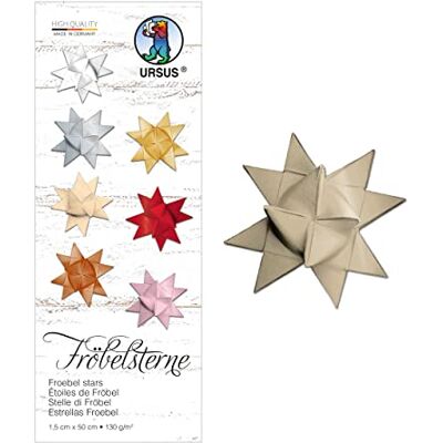 Ursus 3210076 Papierstreifen für Fröbelsterne, taupe, aus Tonzeichenpapier 130 g/qm, ca. 1,5 x 50 cm, 80 Streifen für ca. 20 Sterne, Bastelklassiker zur Weihnachtszeit Ursus 3210076 Papierstreifen für Fröbelsterne, taupe, aus Tonzeichenpapier 130 g/qm, ca. 1,5 x 50 cm, 80 Streifen für ca. 20 Sterne, Bastelklassiker zur Weihnachtszeit