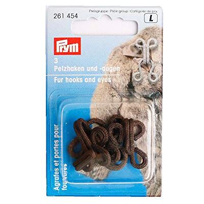 Prym Fell Haken und verdeckt Augen, braun, 3 Stück Prym Fell Haken und verdeckt Augen, braun, 3 Stück
