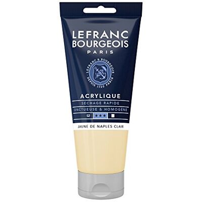 Lefranc Bourgeois 300400 Fine Acrylfarbe Neapelgelb Hell, 80ml Tube, cremige Acrylfarbe auf Wasserbasis, schnell trocknend, lichtecht, wasserfest Lefranc Bourgeois 300400 Fine Acrylfarbe Neapelgelb Hell, 80ml Tube, cremige Acrylfarbe auf Wasserbasis, schnell trocknend, lichtecht, wasserfest