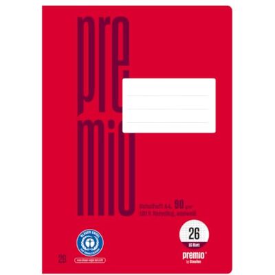 Staufen Premio Schulheft 4 Hefte à 16 Blatt, DIN A4, kariert mit Rand Lineatur 26, 100% Recyclingpapier, zertifiziert mit dem Blauen Engel, abgerundete Ecken, 90 g/m² Papier Staufen Premio Schulheft 4 Hefte à 16 Blatt, DIN A4, kariert mit Rand Lineatur 26, 100% Recyclingpapier, zertifiziert mit dem Blauen Engel, abgerundete Ecken, 90 g/m² Papier