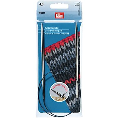 Prym 212142 Rundstricknadeln MS 60 cm 4,00 mm silberfarbig Prym 212142 Rundstricknadeln MS 60 cm 4,00 mm silberfarbig