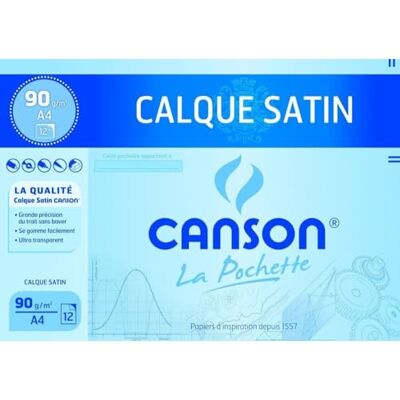 Canson 200017154 Zeichenpapier, satiniert, DIN A4, 90/95 g/qm Canson 200017154 Zeichenpapier, satiniert, DIN A4, 90/95 g/qm