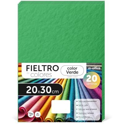 m-office Bastelfilz für DIY-Projekte, Filzplatten in bunten Farben, Weich und Flexibel, Material für Nähen und Patchwork Stoffe, Ideal Handarbeiten, Deko Kunsthandwerk, 40x60cm, (Grasgrün, 5 Stk) m-office Bastelfilz für DIY-Projekte, Filzplatten in bunten Farben, Weich und Flexibel, Material für Nähen und Patchwork Stoffe, Ideal Handarbeiten, Deko Kunsthandwerk, 40x60cm, (Grasgrün, 5 Stk)