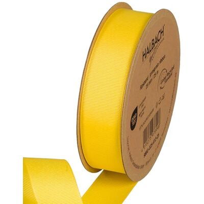 Halbach Seidenbänder Premium Ripsband Breite: 25 mm Länge: 25 m Nachhaltiges Geschenkband aus recyceltem Polyester Ideal als Schleifenband Farbe: gelb Halbach Seidenbänder Premium Ripsband Breite: 25 mm Länge: 25 m Nachhaltiges Geschenkband aus recyceltem Polyester Ideal als Schleifenband Farbe: gelb