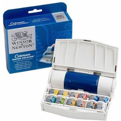 Winsor & Newton 0390374 Cotman Field Plus Set Aquarellfarben Set, lebendige Wasserfarben mit hoher Lichtechtheit, große Farbauswahl, Alterungsbeständig 12 Farben in 1/2 Näpfen, Pinsel, Mischpalette Winsor & Newton 0390374 Cotman Field Plus Set Aquarellfarben Set, lebendige Wasserfarben mit hoher Lichtechtheit, große Farbauswahl, Alterungsbeständig 12 Farben in 1/2 Näpfen, Pinsel, Mischpalette