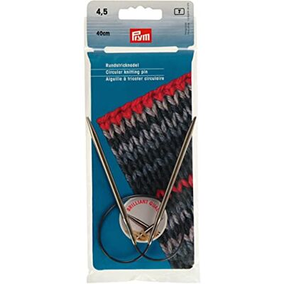 Prym 212150 Rundstricknadeln MS 40 cm 4,50 mm silberfarbig Prym 212150 Rundstricknadeln MS 40 cm 4,50 mm silberfarbig