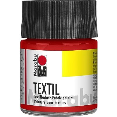 Marabu Textil Stoffmalfarbe für helle Stoffe, Rot 50 ml Druckfarbe auf Wasserbasis, waschbeständig bis 60°C, Fixierung durch Bügeln o. Backofen Marabu Textil Stoffmalfarbe für helle Stoffe, Rot 50 ml Druckfarbe auf Wasserbasis, waschbeständig bis 60°C, Fixierung durch Bügeln o. Backofen