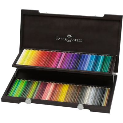 Faber-Castell Polychromos Buntstifte Set 120 Farben Holzkoffer 120 Künstlerfarbstifte mit 3,8 mm Mine, säurefreie Pigmente, hohe Farbbrillanz im Holzkoffer Faber-Castell Polychromos Buntstifte Set 120 Farben Holzkoffer 120 Künstlerfarbstifte mit 3,8 mm Mine, säurefreie Pigmente, hohe Farbbrillanz im Holzkoffer
