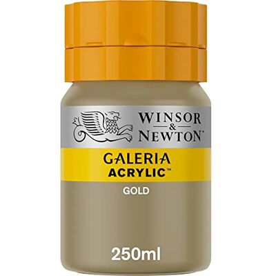 Winsor & Newton 2137283 Galeria Acrylfarbe, hohe Pigmentierung, lichtecht, buttrige Konsistenz, 250 ml Tube Gold Winsor & Newton 2137283 Galeria Acrylfarbe, hohe Pigmentierung, lichtecht, buttrige Konsistenz, 250 ml Tube Gold