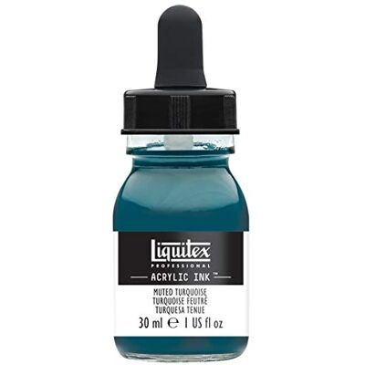 Liquitex 4260503 flüssige Professional Acrylfarben Ink, Tusche, 30 ml, hochpigmentierte Airbrushfarbe, gedämpftes türkis Liquitex 4260503 flüssige Professional Acrylfarben Ink, Tusche, 30 ml, hochpigmentierte Airbrushfarbe, gedämpftes türkis