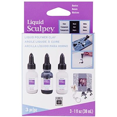 Sculpey Polyform ALSTNT1 Liquid Basics 3/Pkg-Clear, Black, White, Farblos, 3 x 30 Ml, 3 stück Sculpey Polyform ALSTNT1 Liquid Basics 3/Pkg-Clear, Black, White, Farblos, 3 x 30 Ml, 3 stück
