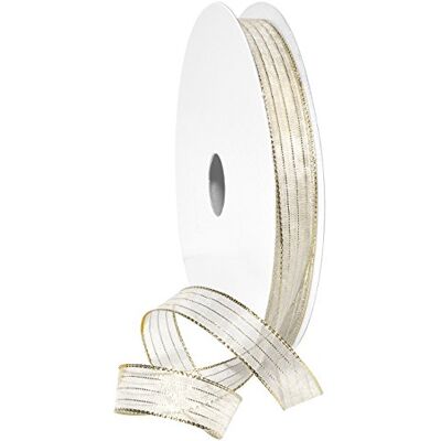 Morex Harmony Band, Metallic, 1,6 cm x 45,7 m, Weiß/Gold, Artikel 1401.03/50-634, 5/8 Zoll x 45,7 m Morex Harmony Band, Metallic, 1,6 cm x 45,7 m, Weiß/Gold, Artikel 1401.03/50-634, 5/8 Zoll x 45,7 m