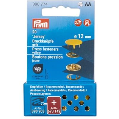 Prym 390774 Druckknöpfe Jersey, 12 mm, gelb, kompatibel mit dem Vario Creative Tool Prym 390774 Druckknöpfe Jersey, 12 mm, gelb, kompatibel mit dem Vario Creative Tool
