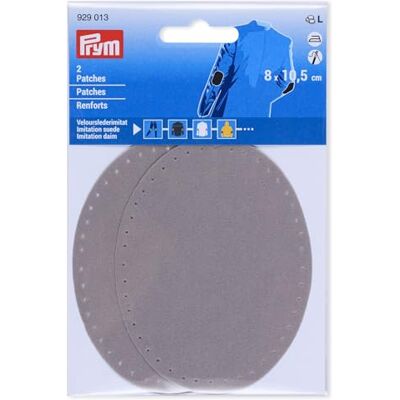 Prym 929013 Patches Velourslederimitat, aufbügelbar, 8 x 10,5 cm, grau Prym 929013 Patches Velourslederimitat, aufbügelbar, 8 x 10,5 cm, grau