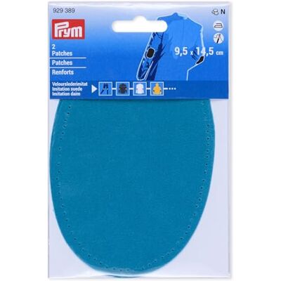 Prym 929389 Patches Velourslederimitat, aufbügelbar, 9,5 x 14,5 cm, türkis Prym 929389 Patches Velourslederimitat, aufbügelbar, 9,5 x 14,5 cm, türkis