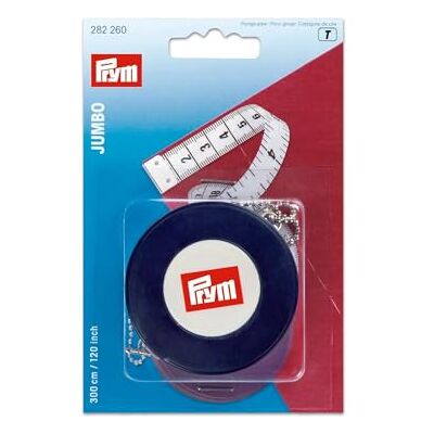 Prym 282260 Rollmaßband Jumbo 300 cm/120 inch – Maßband mit Rückzugmechanik, doppelseitige Skala in cm/inch, 15 mm breit – Selbstaufrollendes Schneidermaßband für Nähen & Basteln Prym 282260 Rollmaßband Jumbo 300 cm/120 inch – Maßband mit Rückzugmechanik, doppelseitige Skala in cm/inch, 15 mm breit – Selbstaufrollendes Schneidermaßband für Nähen & Basteln