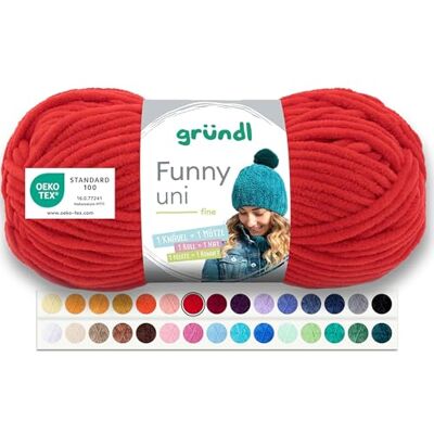 Gründl Wolle Funny uni Chenille Wolle 1 Knäuel 100 g, Kirsche dicke weiche Chenille Wolle zum Häkeln Kuschelig und hautfreundlich 100 % Polyester 100 g / 120 m Nadelstärke 5 6 Gründl Wolle Funny uni Chenille Wolle 1 Knäuel 100 g, Kirsche dicke weiche Chenille Wolle zum Häkeln Kuschelig und hautfreundlich 100 % Polyester 100 g / 120 m Nadelstärke 5 6