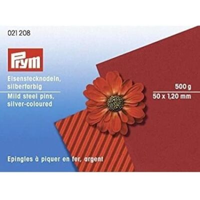 Prym 021208 Stecknadeln, 1,20 x 50mm, silberfarbig, Eisen, 50 x 1,2mm, 50 x 1,20mm Prym 021208 Stecknadeln, 1,20 x 50mm, silberfarbig, Eisen, 50 x 1,2mm, 50 x 1,20mm