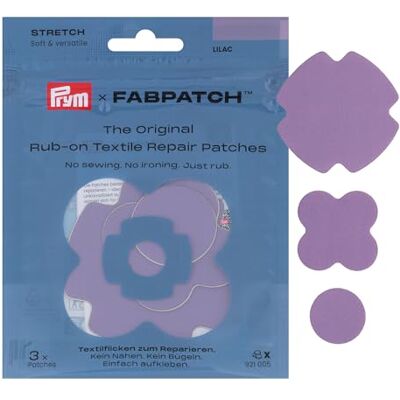 Prym 921005 FabPatch STRETCH Rub-on Patch Flieder (3 Stück) – Selbstklebende bi-elastische Reparaturflicken für Sportbekleidung, Leggings, Jacken & Sneaker – Textilreparatur ohne Nähen & Bügeln Prym 921005 FabPatch STRETCH Rub-on Patch Flieder (3 Stück) – Selbstklebende bi-elastische Reparaturflicken für Sportbekleidung, Leggings, Jacken & Sneaker – Textilreparatur ohne Nähen & Bügeln