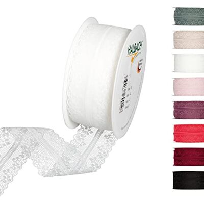 Halbach Spitzenband, 36 mm x 15 m, natur weiß Waschbare und wetterfeste Spitzenborte als Meterware auf der Rolle, zum Nähen, Basteln oder für Hochzeits-/ Tischdekoration Halbach Spitzenband, 36 mm x 15 m, natur weiß Waschbare und wetterfeste Spitzenborte als Meterware auf der Rolle, zum Nähen, Basteln oder für Hochzeits-/ Tischdekoration