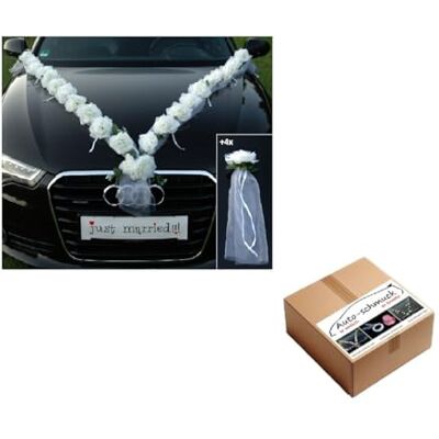 Auto-schmuck so einfach so kreativ Rosen Girlande Braut Paar Rose Deko Dekoration Autoschmuck Hochzeit Car Auto Wedding ®Auto-schmuck Deko (Weiß/Weiß) Auto-schmuck so einfach so kreativ Rosen Girlande Braut Paar Rose Deko Dekoration Autoschmuck Hochzeit Car Auto Wedding ®Auto-schmuck Deko (Weiß/Weiß)