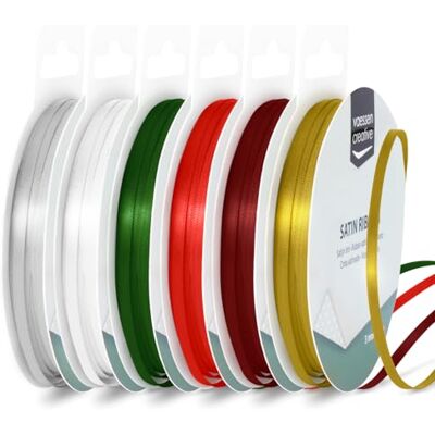 Creative Satinband 3 mm x 10 m Doppelseitiger Schleifenbänder und Dekoband zum Basteln Geschenkband und Stoffbänder für Deko und Schateln Weihnachten Farben Bunt 6 Stück Creative Satinband 3 mm x 10 m Doppelseitiger Schleifenbänder und Dekoband zum Basteln Geschenkband und Stoffbänder für Deko und Schateln Weihnachten Farben Bunt 6 Stück