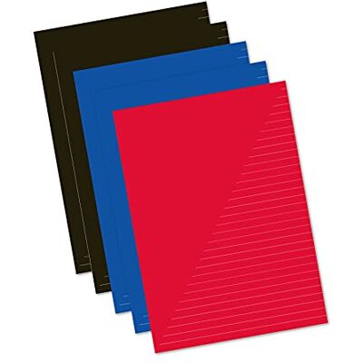 Kangaro Schulhefte A4 liniert 80 blatt sortiert 5er Pack, K-58331, Zwart/blauw/rood Kangaro Schulhefte A4 liniert 80 blatt sortiert 5er Pack, K-58331, Zwart/blauw/rood