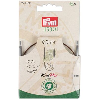 Prym 223991 Natural Kunststoffseil & Zubehör, 360° drehbar, 60 cm Austauschbares Seil für Rundstrickstricknadeln & Tunesische Häkelnadeln, braun Prym 223991 Natural Kunststoffseil & Zubehör, 360° drehbar, 60 cm Austauschbares Seil für Rundstrickstricknadeln & Tunesische Häkelnadeln, braun