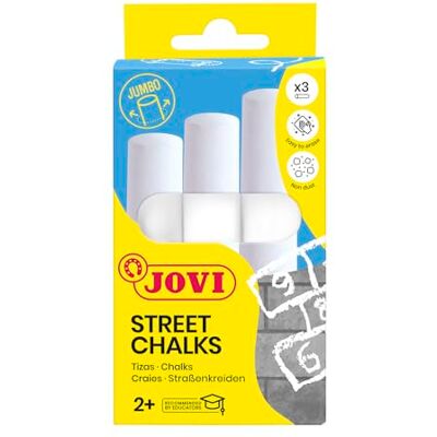 Jovi STREET CHALKS Jumbo-Kreide, weiß, waschbar (1031), 3 Stück Jovi STREET CHALKS Jumbo-Kreide, weiß, waschbar (1031), 3 Stück