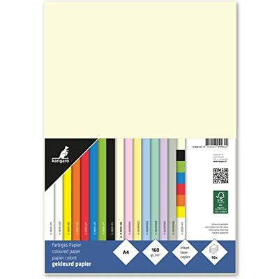 Kangaro Tonpapier Beige DIN A4-160g/m² FSC mix – 50 pack Briefpapier Bastelpapier DIY, K-0039-435 Kangaro Tonpapier Beige DIN A4-160g/m² FSC mix – 50 pack Briefpapier Bastelpapier DIY, K-0039-435