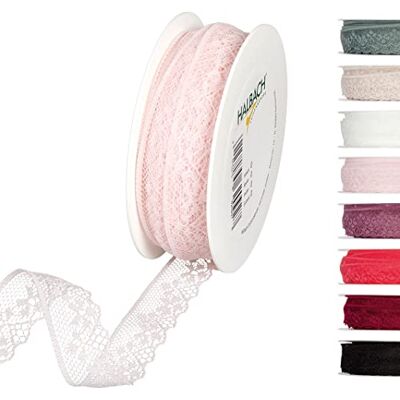 Halbach Spitzenband, 18 mm x 18 m, blassrosa Waschbare und wetterfeste Spitzenborte als Meterware auf der Rolle, zum Nähen, Basteln oder für Hochzeits-/ Tischdekoration Halbach Spitzenband, 18 mm x 18 m, blassrosa Waschbare und wetterfeste Spitzenborte als Meterware auf der Rolle, zum Nähen, Basteln oder für Hochzeits-/ Tischdekoration