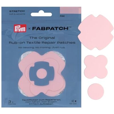 Prym 921003 FabPatch STRETCH Rub-on Patch Rosa (3 Stück) – Selbstklebende bi-elastische Reparaturflicken für Sportbekleidung, Leggings, Jacken & Sneaker – Textilreparatur ohne Nähen & Bügeln Prym 921003 FabPatch STRETCH Rub-on Patch Rosa (3 Stück) – Selbstklebende bi-elastische Reparaturflicken für Sportbekleidung, Leggings, Jacken & Sneaker – Textilreparatur ohne Nähen & Bügeln