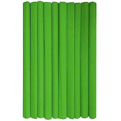 Interdruk Crepe Paper Rolls for Kids, DIY and Decorations Pack of 10 Reels (50cm x 200cm, 28g/m2) 22 Light Green, 22 Hellgrün Interdruk Crepe Paper Rolls for Kids, DIY and Decorations Pack of 10 Reels (50cm x 200cm, 28g/m2) 22 Light Green, 22 Hellgrün