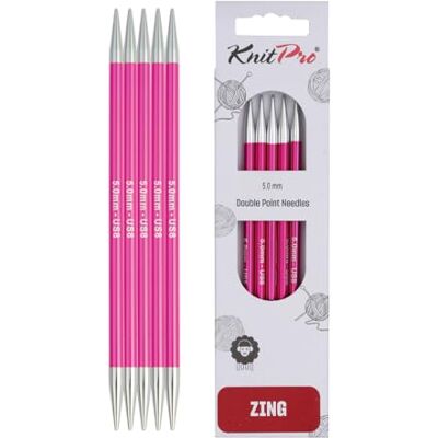 KnitPro Zing Nadelspiele 6" (15cm) 5mm KnitPro Zing Nadelspiele 6" (15cm) 5mm