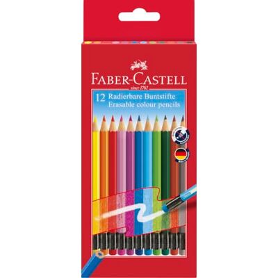 Faber-Castell Buntstifte Set Classic Colour Radierbar 12-teilig Radierbare Farbstifte mit brillanten Farben und farblich passendem Radierer für Kinder und Erwachsene Faber-Castell Buntstifte Set Classic Colour Radierbar 12-teilig Radierbare Farbstifte mit brillanten Farben und farblich passendem Radierer für Kinder und Erwachsene