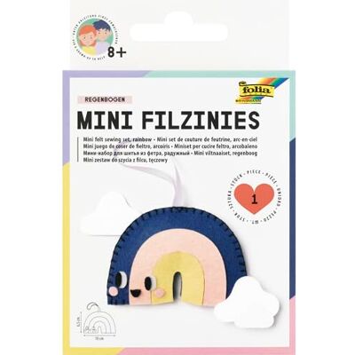 folia 52922 Mini Filzinies REGENBOGEN, 15-teiliges Filz Nähset aus 11 vorgestanzten Filzteilen inkl. Zubehör, zum Basteln eines selbstgenähten Anhängers, für Kinder ab 8 Jahren folia 52922 Mini Filzinies REGENBOGEN, 15-teiliges Filz Nähset aus 11 vorgestanzten Filzteilen inkl. Zubehör, zum Basteln eines selbstgenähten Anhängers, für Kinder ab 8 Jahren