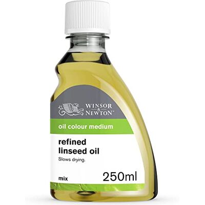 Winsor & Newton 3039748 Gereinigtes Leinöl für Ölfarben, alterungsbeständig, steigert den Glanz und die Transparenz von Ölfarben, verlangsamt den Trocknungsprozess 250ml Flasche Winsor & Newton 3039748 Gereinigtes Leinöl für Ölfarben, alterungsbeständig, steigert den Glanz und die Transparenz von Ölfarben, verlangsamt den Trocknungsprozess 250ml Flasche