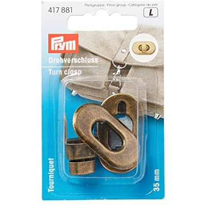 Prym 417881 Drehverschluss für Taschen altmessing, Stück Prym 417881 Drehverschluss für Taschen altmessing, Stück