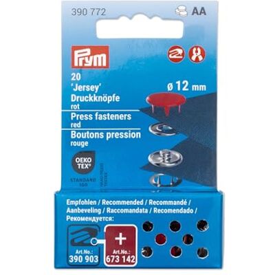 Prym 390772 Druckknöpfe Jersey, 12 mm, rot, kompatibel mit dem Vario Creative Tool Prym 390772 Druckknöpfe Jersey, 12 mm, rot, kompatibel mit dem Vario Creative Tool