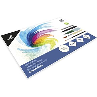 Kangaro Aquarellpapier 24x17cm, 300 gram, 16 Blatt, cremeweiss. Kangaro Aquarellpapier 24x17cm, 300 gram, 16 Blatt, cremeweiss.